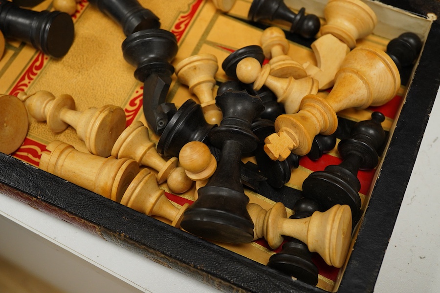 Three late 19th/early 20th century folding chess/backgammon boards fashioned as books